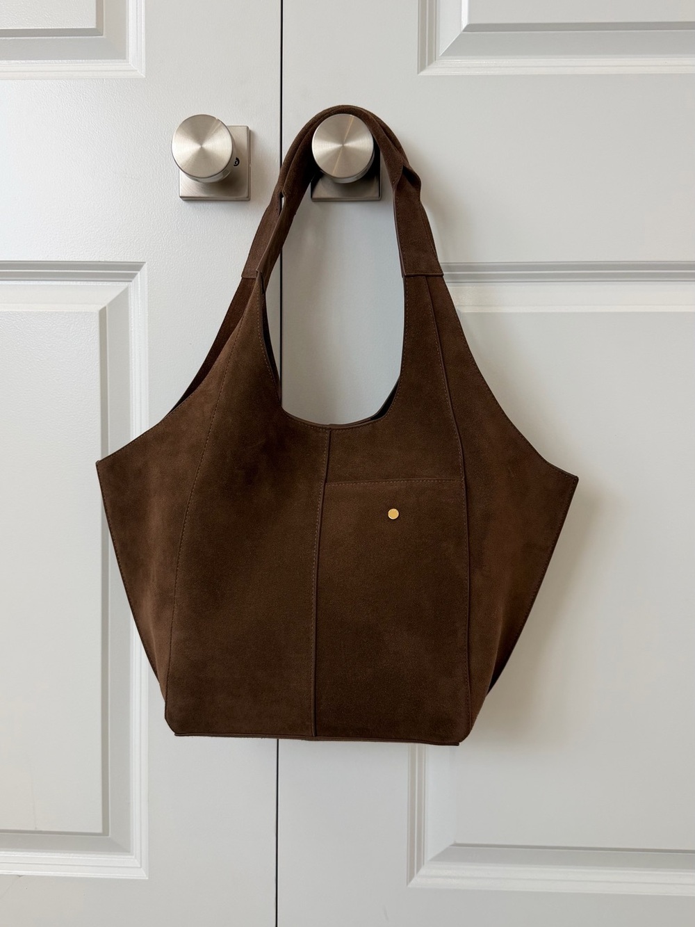 Brown Suede Tote Bag by RSVP Paris
